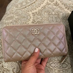 Chanel rose gold wallet